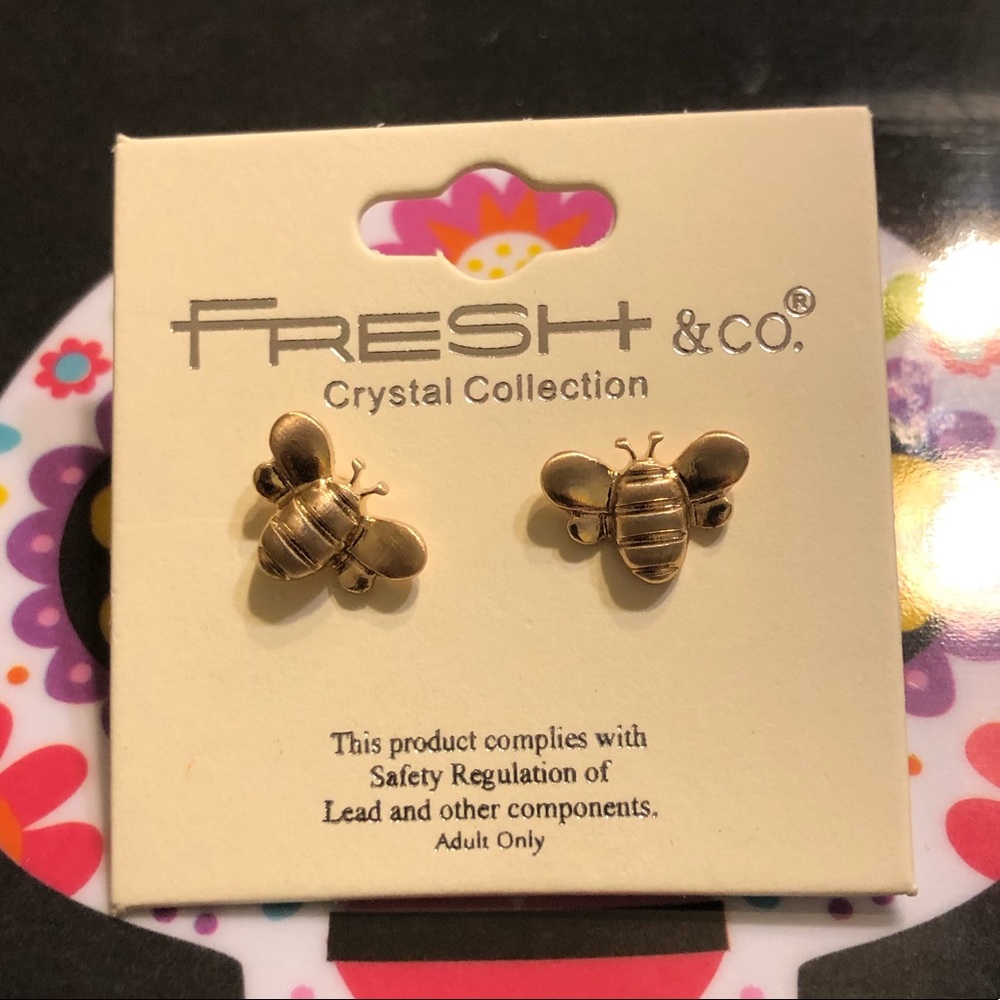 Golden Bumble Bee Earrings